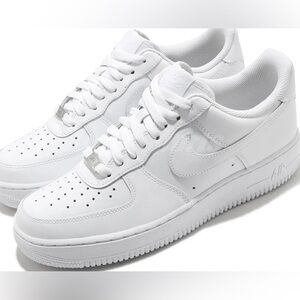 Nike Men's Air Force 1 AF1 White Low-Top Sneakers